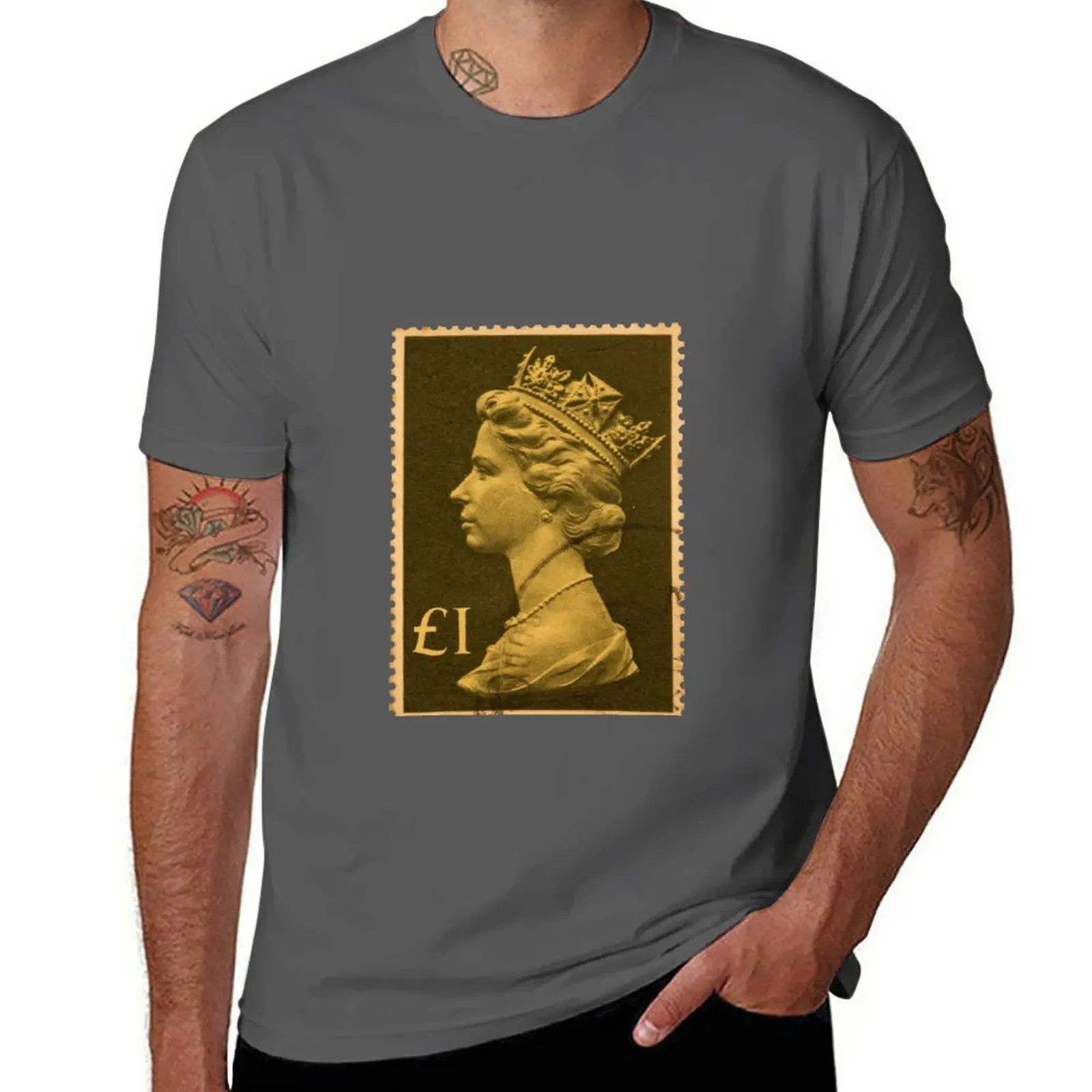 

New Pound Stamp T-Shirt anime clothes vintage clothes graphic t shirt Short t-shirt t shirts for men cotton
