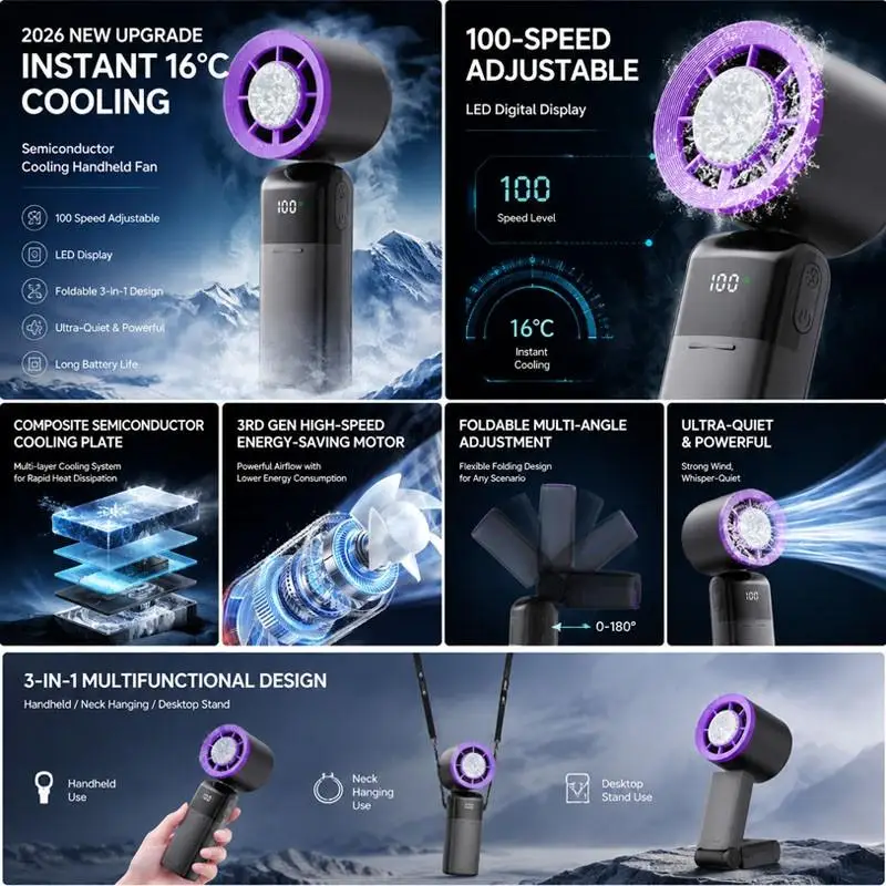 Portable Mini Foldable Handheld Turbo Fan High Speed Air Cooler_voghion.com