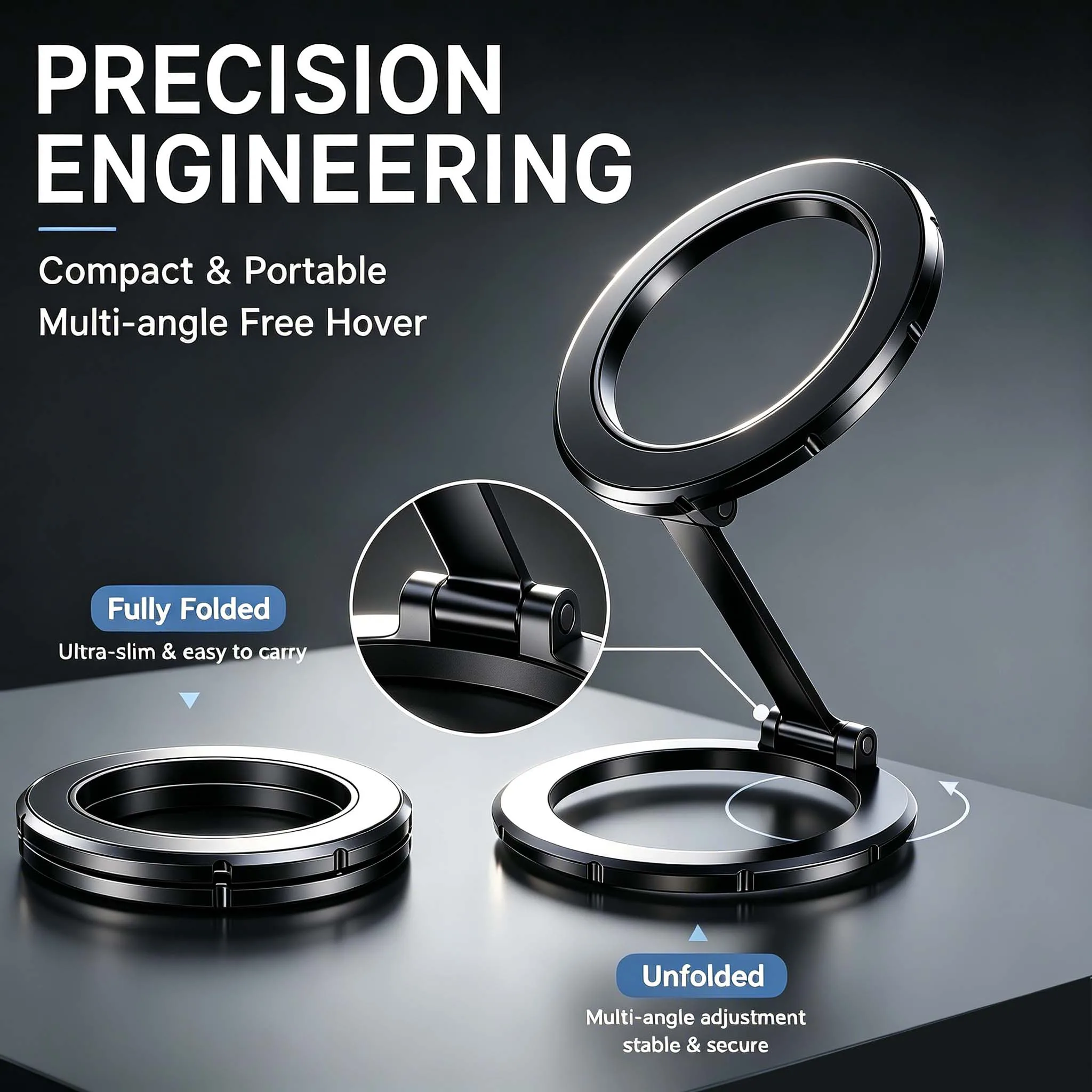 Dual-Sided Magnetic Ring for Universal Phone Mounts