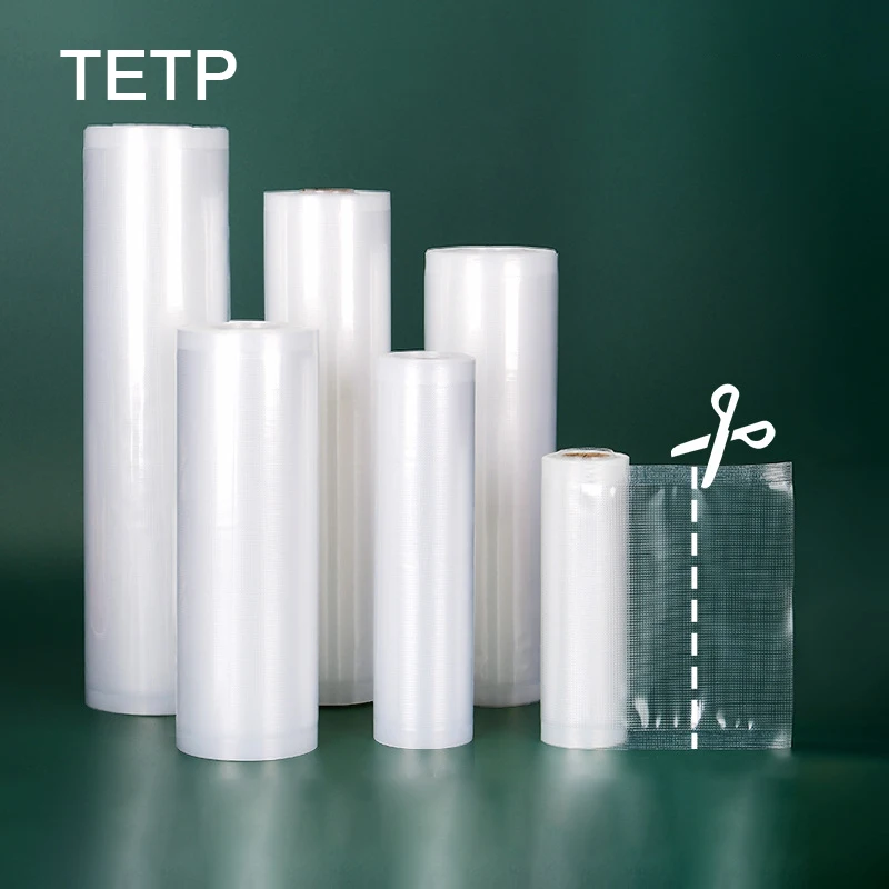 

TETP Transparent Roll Vacuum Sealer Bags For Kitchen Keep Food Fresh Sous Vide Meat Fruits Vegetables Nuts Packaging Storage