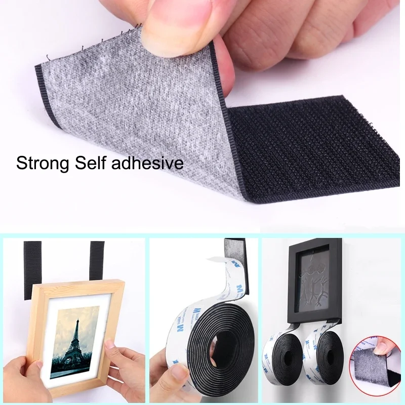 1M Extra Strong Self Adhesive Hook and Loop Fastener Tape Nylon Sticker Adhesive Strips DIY Craft 16/25/25/30/35/50/100/110mm hook and loop fastener tape