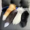 1-5PCS Huge Fluffy Faux Fur Fox Tail Keychain Therian Tail Fox Tail Keychain Handbag Key Chain Fluffy Fur Animal Tail Keychain 4