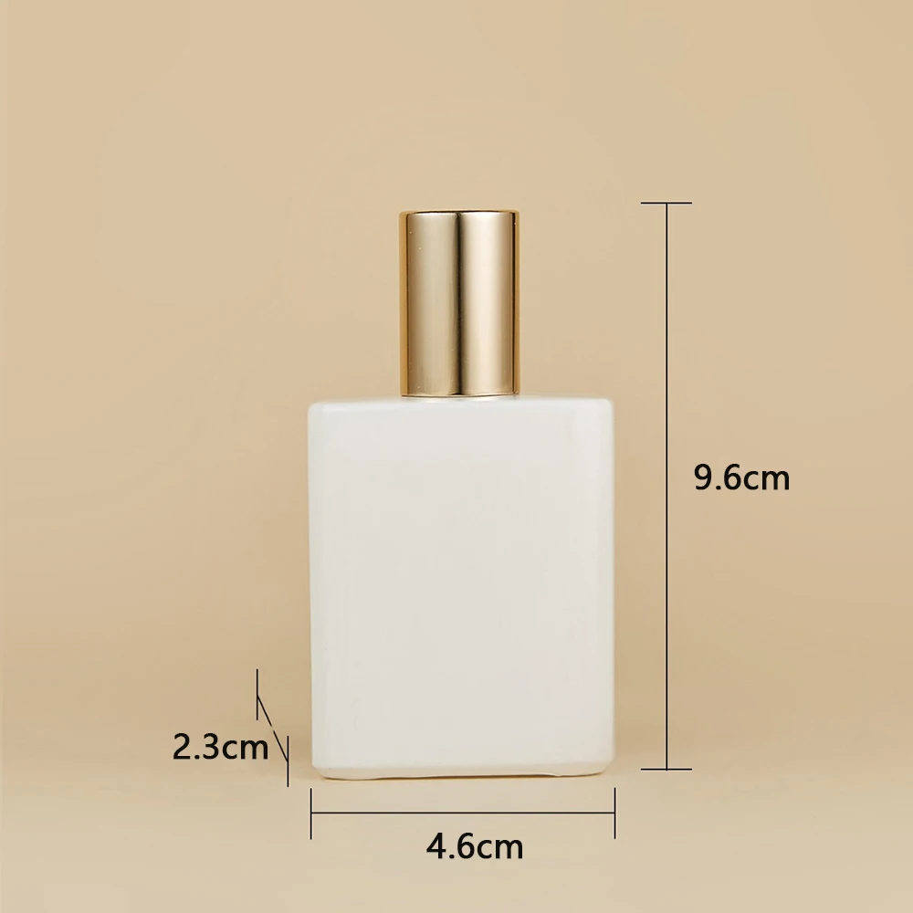 thumbnail image 3 of Botella de perfume con atomizador de vidrio cuadrado, blanca y negra, con rosca de 30 ml, para embalaje cosmético, las botellas vacías se pueden rellenar en botellas de perfume, 3 of 3