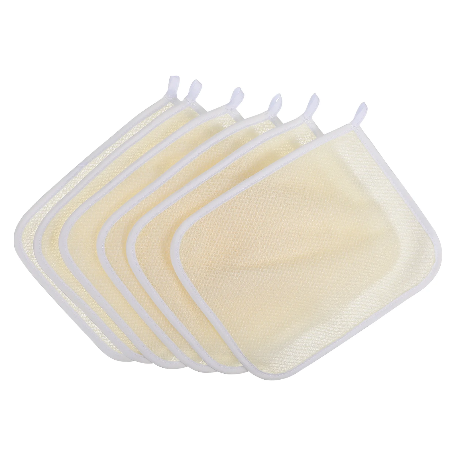 

6 Pcs Bath Towel Exfoliating Washcloths Shower Scrub Brush Flower Fast Drying Nylon Ppe Body Washing Scrubbers