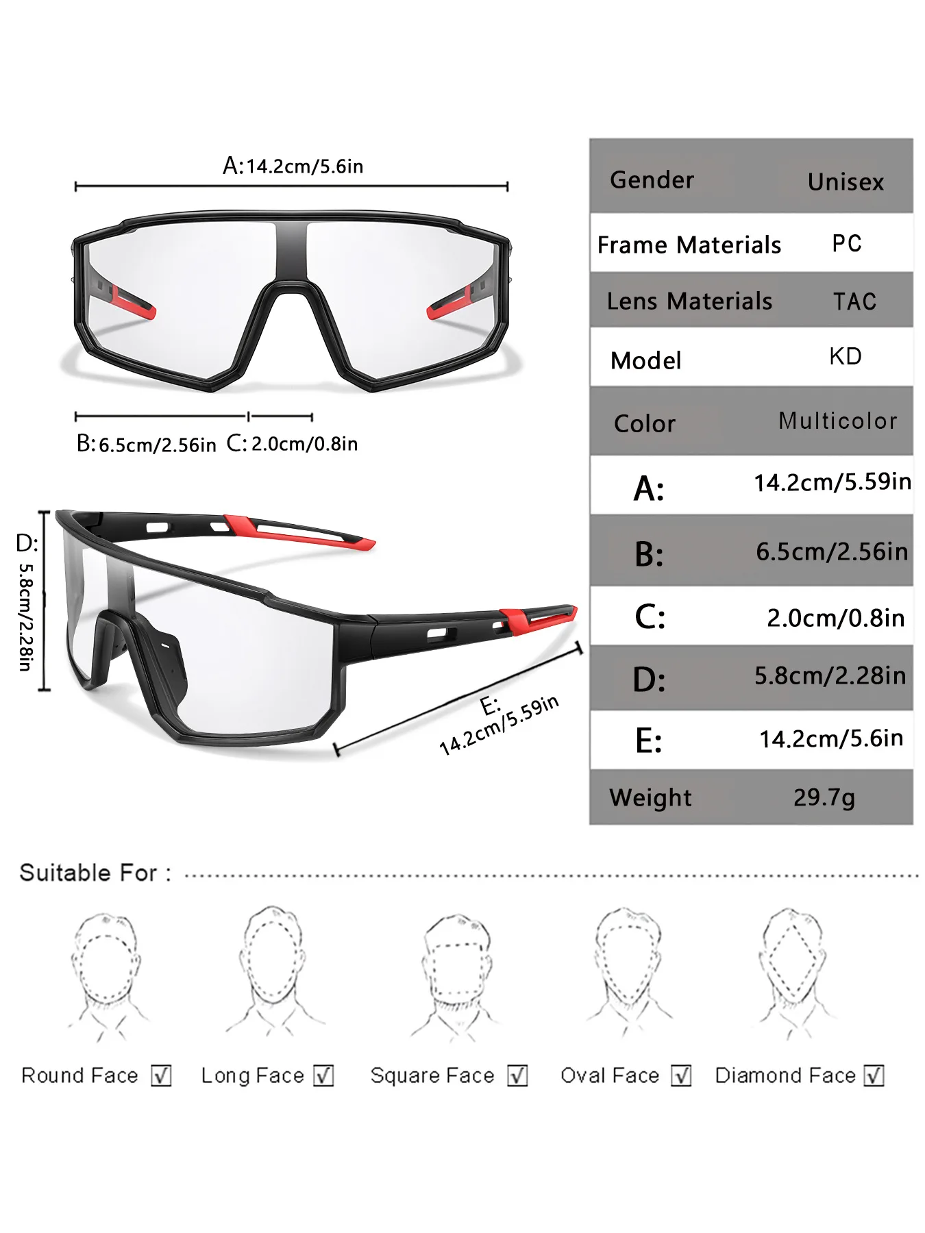 New Style Brand Photochromic Eyewear Men Women Bicycle MTB Bike Running Fishing Cycling Glasses Comfortable Windproof Goggles