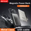 Ultra-thin Magnetic Wireless Power Bank 10000mAh Fast Charging With Cable External Spare Battery For Magsafe For iPhone Xiaomi 1