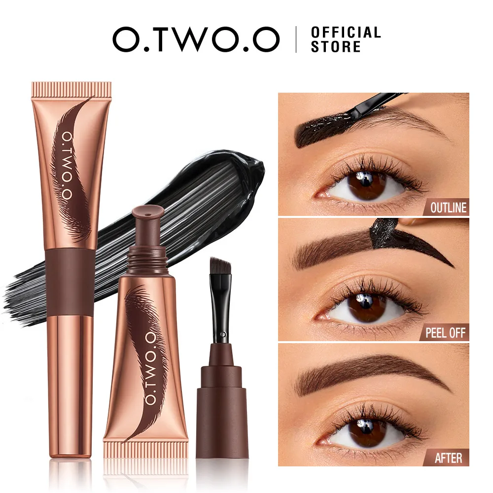 O.TWO.O Peel-off Eyebrow Gel Tint Waterproof Long-lasting Semi Permanent Natural Brown Liquid Eye Brow Enhancers Brow Tattoo