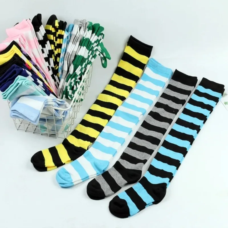 Thigh High Stockings Womens Striped...
