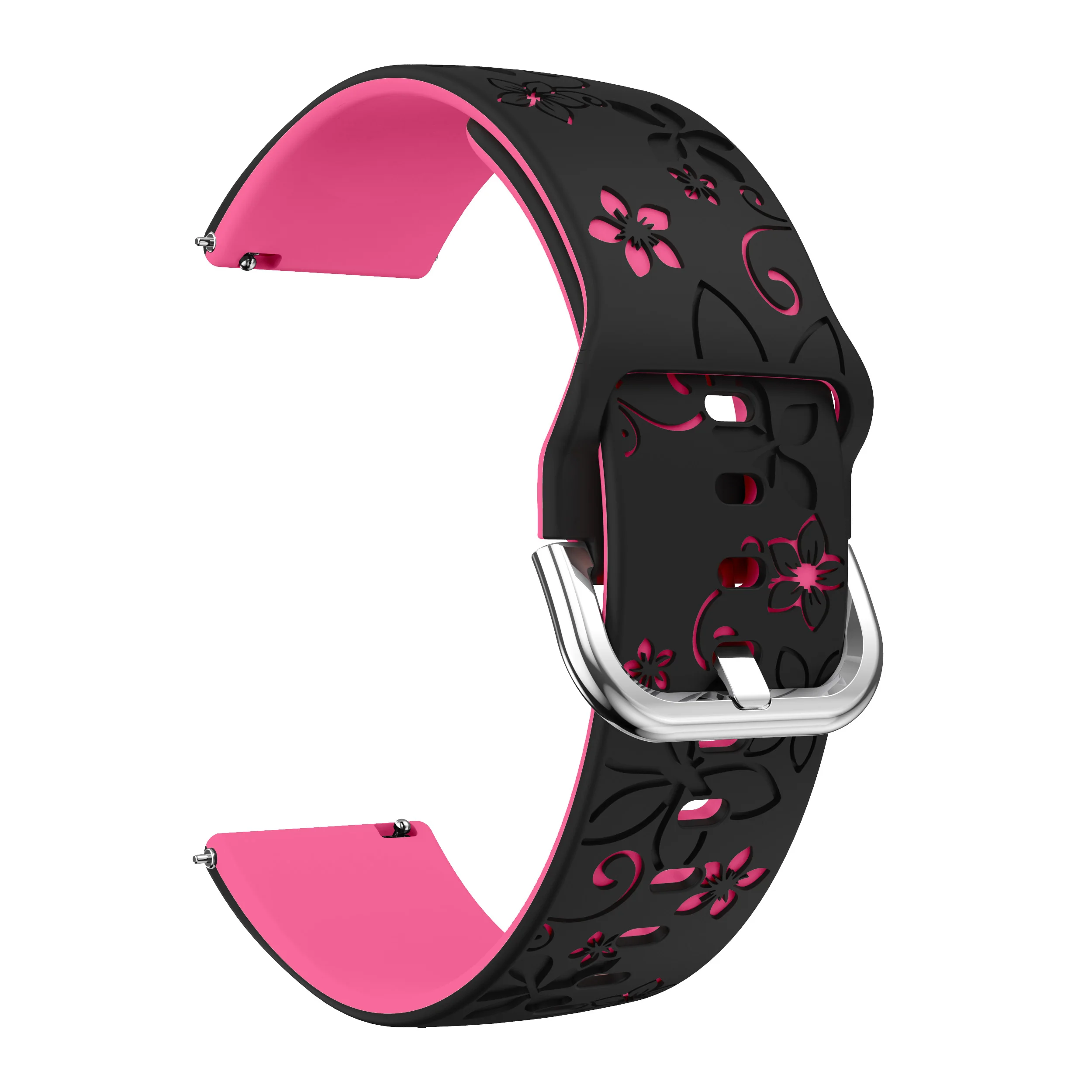 Comfortable 20mm Laser Engraved Silicone Strap Replacement Band