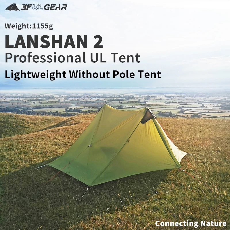 3F UL GEAR LanShan UltralightCamping Shelters Travel Outdoor 15D Nylon Silicone Professional Pyramid Tourist Beach Folding Tent