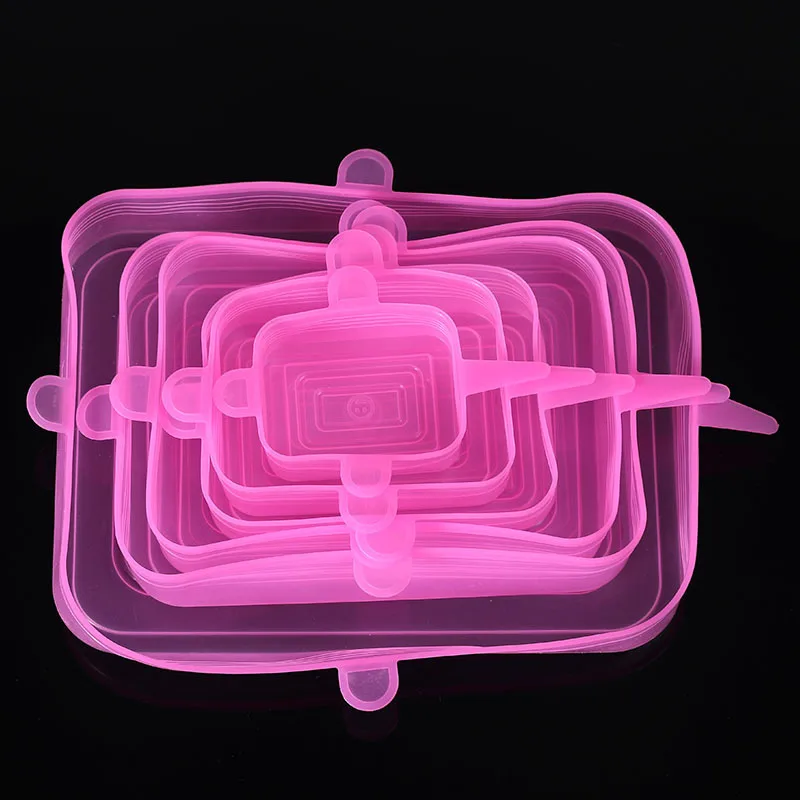 6-Piece Set of Stretchable Silicone Food Covers - Universal Kitchen Accessories