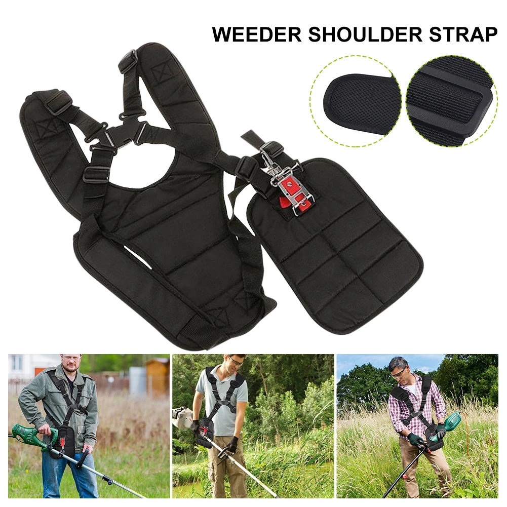 

Trimmer Shoulder Strap Padded Double Shoulder Harness Adjustable Waistband Y-Shaped Brush Cutter Strimmer Harness Garden Tool