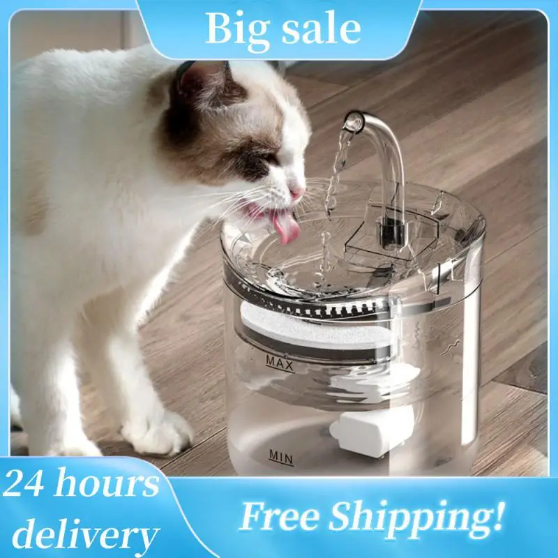 

Automatic Water Feeder With Sensor Faucet Two Feeding Modes Transparent Food Grade Plastic For Cats And Dogs Pets Drinking