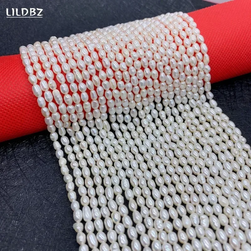 Natural Freshwater Pearls Beads A Grade High-Quality Rice-Shaped Loose Beads Jewelry Making DIY Bracelet Necklace Accessories