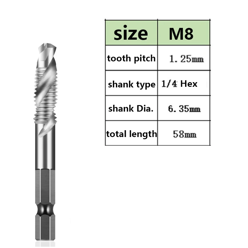 M8x1.25 Silver