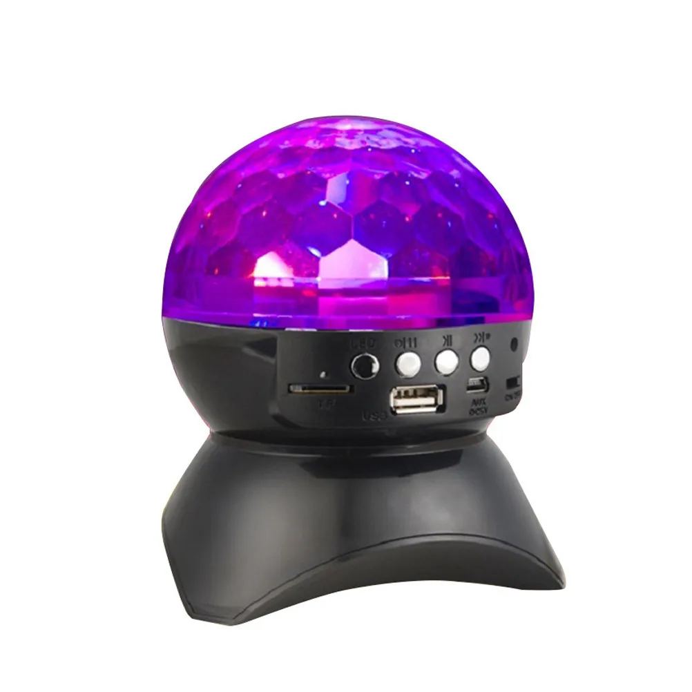 미니 LED 무선 다채로운 회전 무대 조명 스퀘어 댄스 스피커 Fm USB Dj 스테레오 파티 디스코 조명