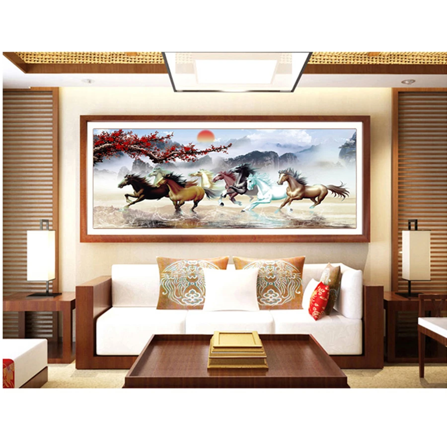 

DIY 5D Diamond Painting Big Size Horses Series Full Drill Square Embroidery Mosaic Art Picture of Rhinestones Home Decor Gift
