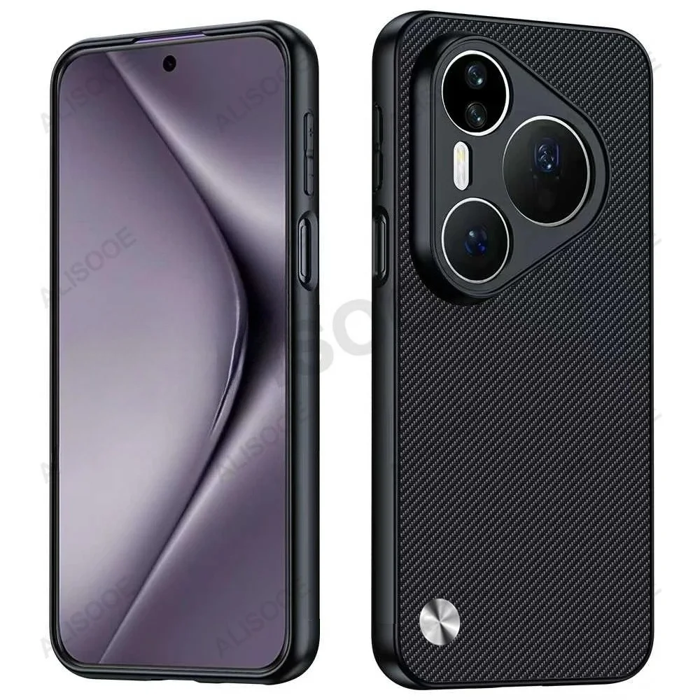 Luxury Carbon Fiber Texture PU-Leather Protective Phone Cover
