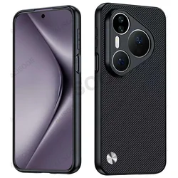Luxury Carbon Fiber Texture PU - Leather Protective Phone Cover for HUAWEI Pura 90 Pro Max (Fiber Black)