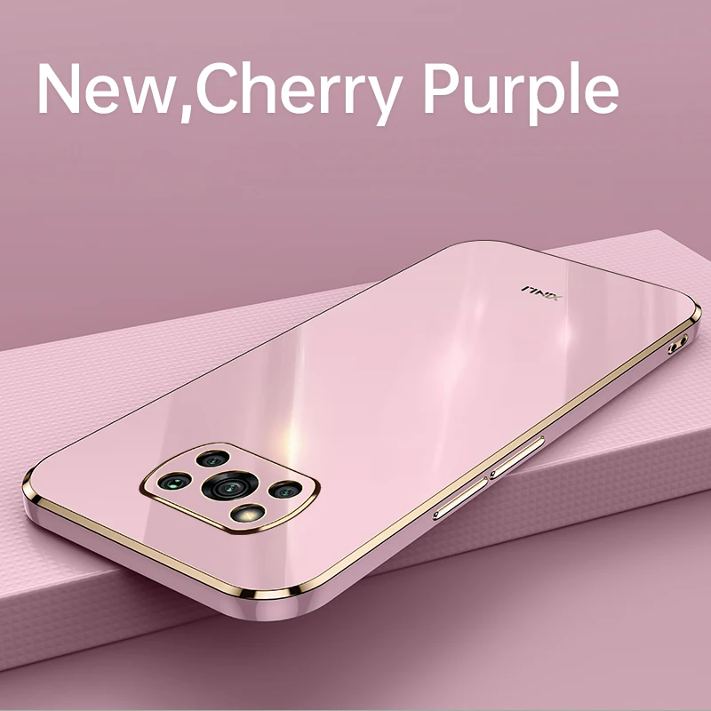 Luxury Gold Frame Silicone Phone Case with Plating Finish - Soft Back Cover