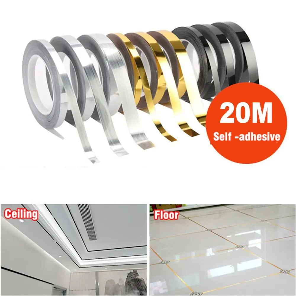 

20M Edge Decal Waterproof Gap Tape Seam Sticker Tile Beauty Wall Floor Sealing Strip