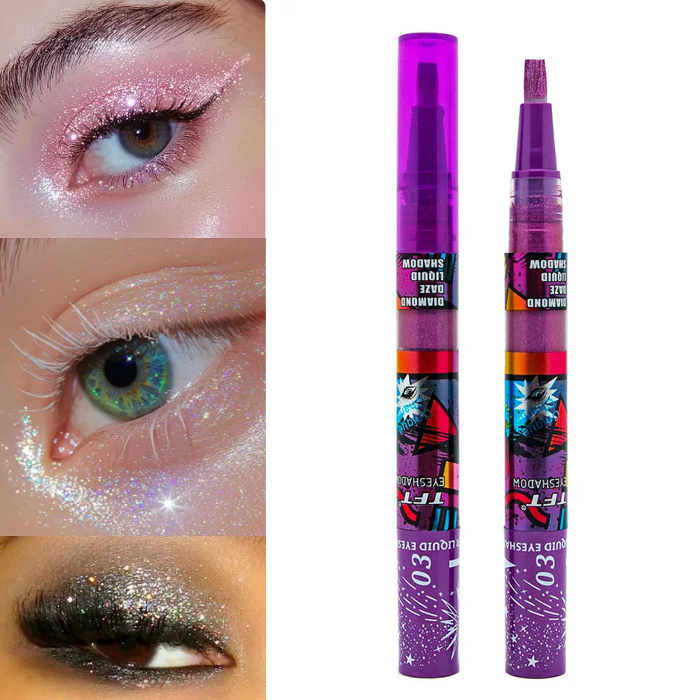 Glitzernder Lidschatten Stift Liquid Highlighter Wischfest Glanz_voghion.com