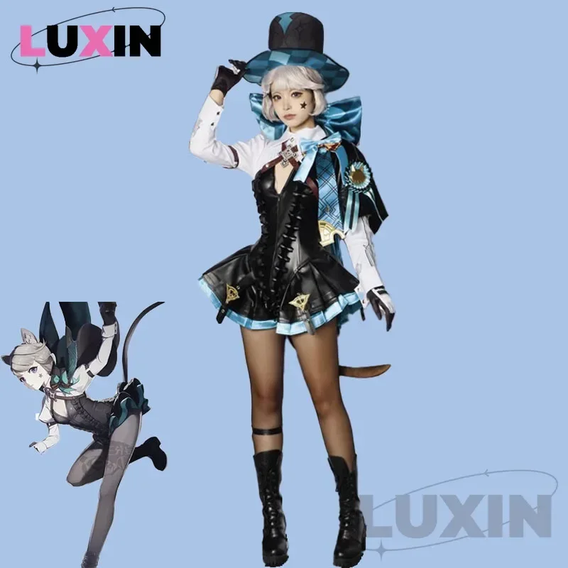 

Lynette Cosplay Genshinimpact Lynette Cosplay Costume Magician Uniform Suit Wig Outfits Anime Game Costumes for Halloween Party