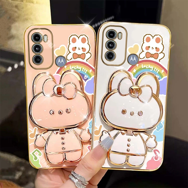 Lucky Rabbit Holder Bracelet Plating Phone Case Cover