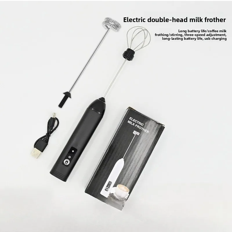 MINI Milk Frother USB Rechargeable 3 Speeds Foam Maker Coffee Whisk Mixer Electric Handle Blender Egg Beater 1