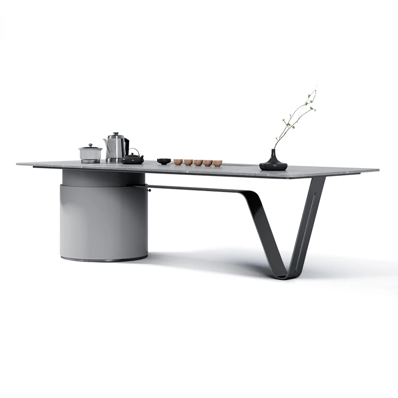 

Light Luxury Stone Plate Tea Table Smart Creative Brewing Tea Tea Table Chair Combined Desk Integrated Tea Set Office Tea Table