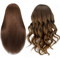 100% tête de poupée de cheveux humains réels pour la coiffure Kit de tête de formation professionnelle tête de Mannequin style pour pratiquer fer à friser chaud St 2
