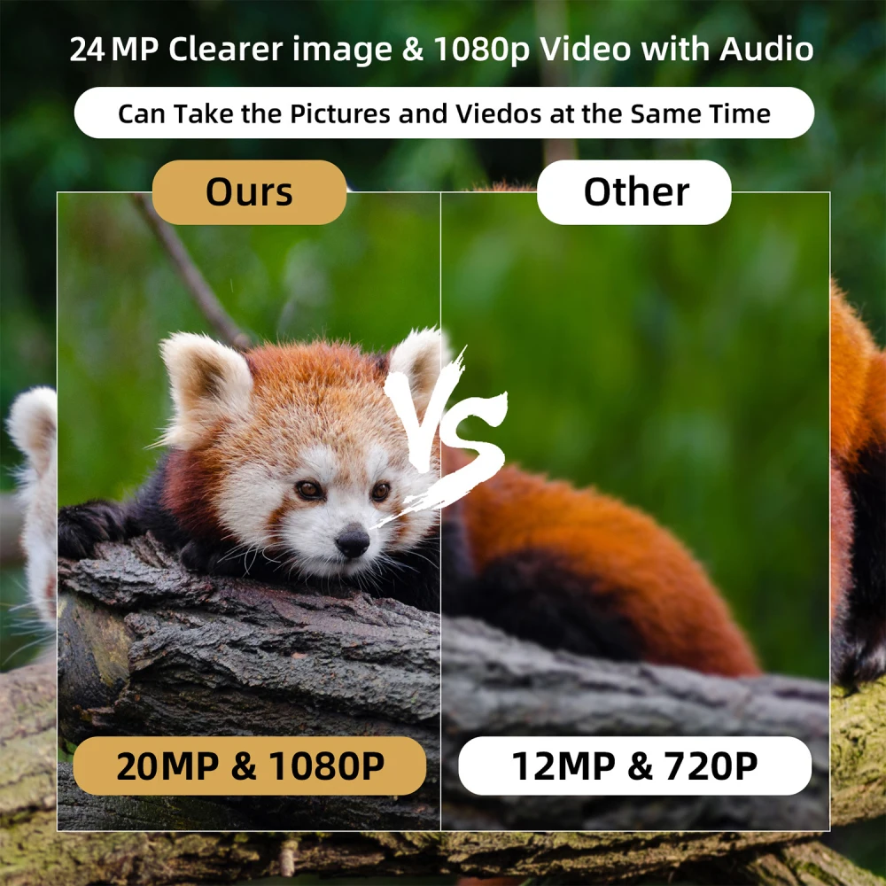 20MP HD 1080P Wildlife Solar Endurance Camera Trail Camera Night Vision 0.2s Motion Activated Waterproof Garden Wildlife Trap 4