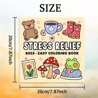STRESS RELIEF bold-easy Coloring Book for Adults Cute Drawing Book Perfect Gift for Party and Birthday 2