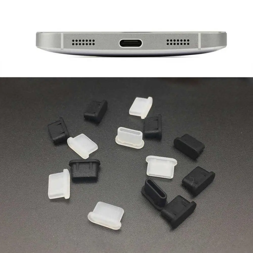 10 Stuks Type-C Stofplug Usb Oplaadpoort Beschermer Siliconen Anti-Stof Plug Cover Dop Voor Samsung Huawei Xiaomi Telefoon Stofplug