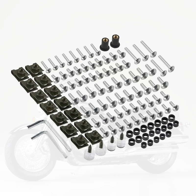 Motorcycle Fairing Fasteners Kit – 190-Piece Body Screws Set