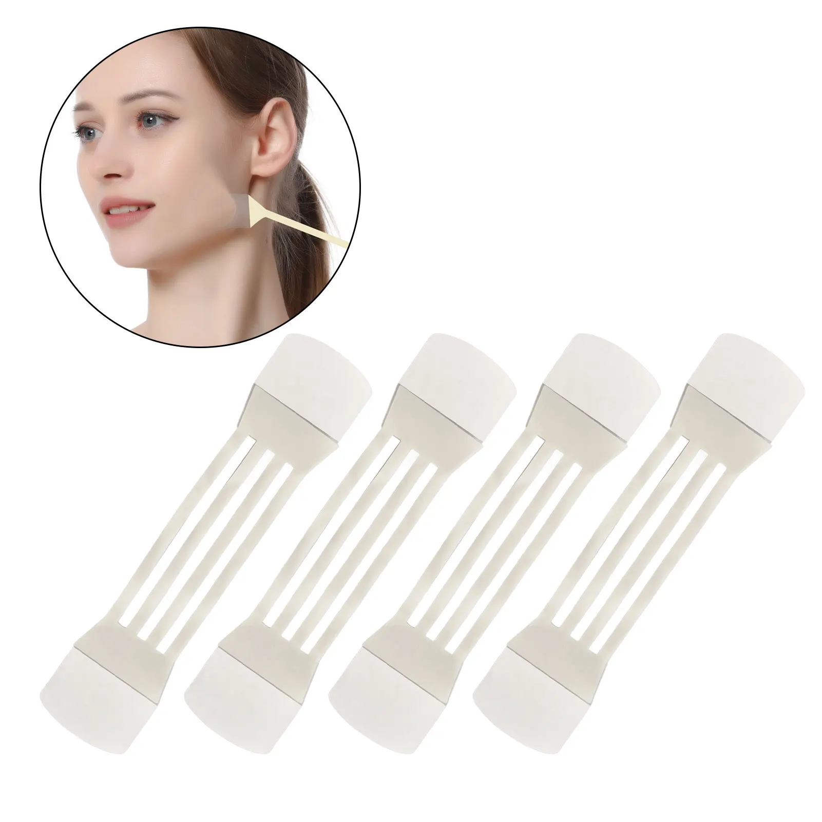 20pcs Face Neck Lifting Tape Invisibled Face Lifting Adhesive Stickers Tools 4pcs Elastic Bands Replacement Tapes
