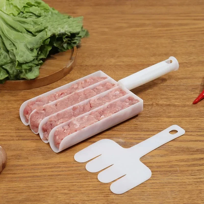 Meatball Maker Shrimp Slider Quadruple Mold Meatball Maker Fishball Meatball Meat Filling Cooker Gnocchi Digging Spoon Creative Kitchen