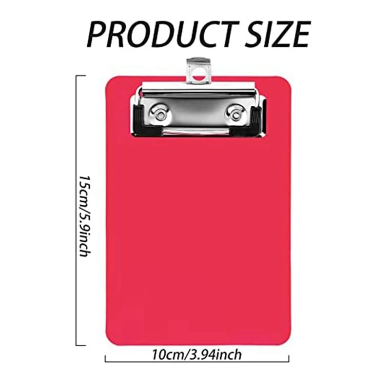 4Inch X 6Inch Mini Clipboard Clip Board Notepads Clipboard Memo Size Pocket Plastic