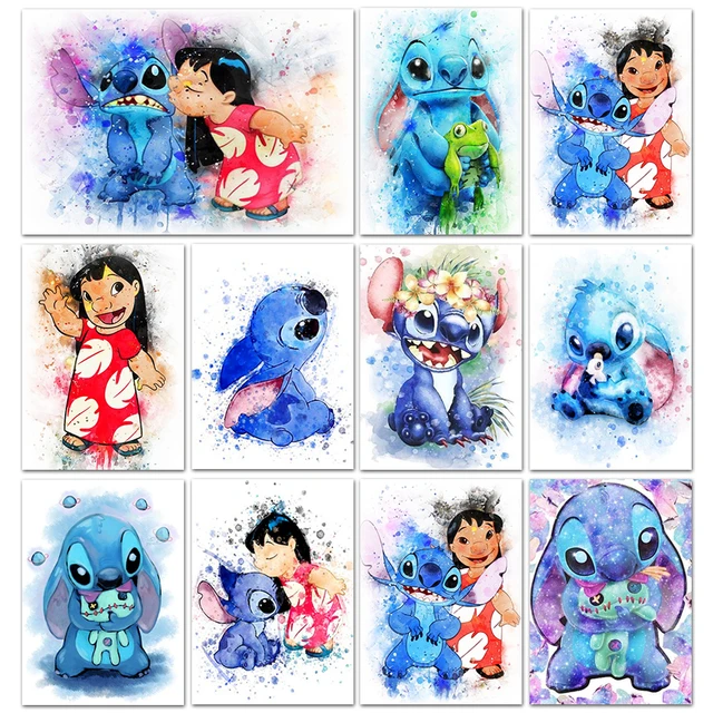 Lilo Stitch Angie Diamond Painting Cartoon Rhinestones Diamond Mosaic Full  Drill Cross Stitch Kits Diamond Art