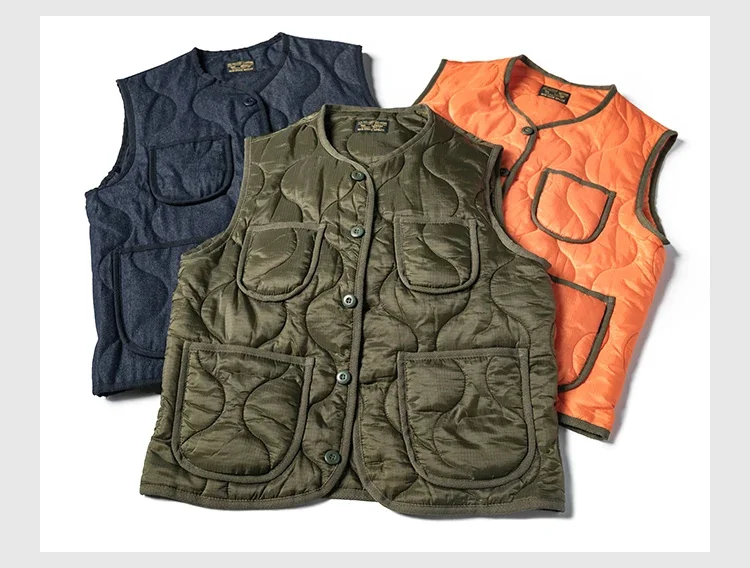 Description Picture 4 of itemNon Stock Nylon Quilted Vest Military Uniform Lightweight Liner Men's Waistcoat