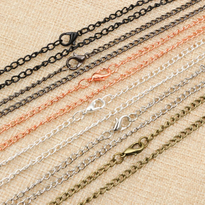 5 teile/los 4*3mm Länge 70CM 6 Farben Überzogen Mit Karabiner Halskette Anschluss Für Charms Cameo cabochon Basis und Fach