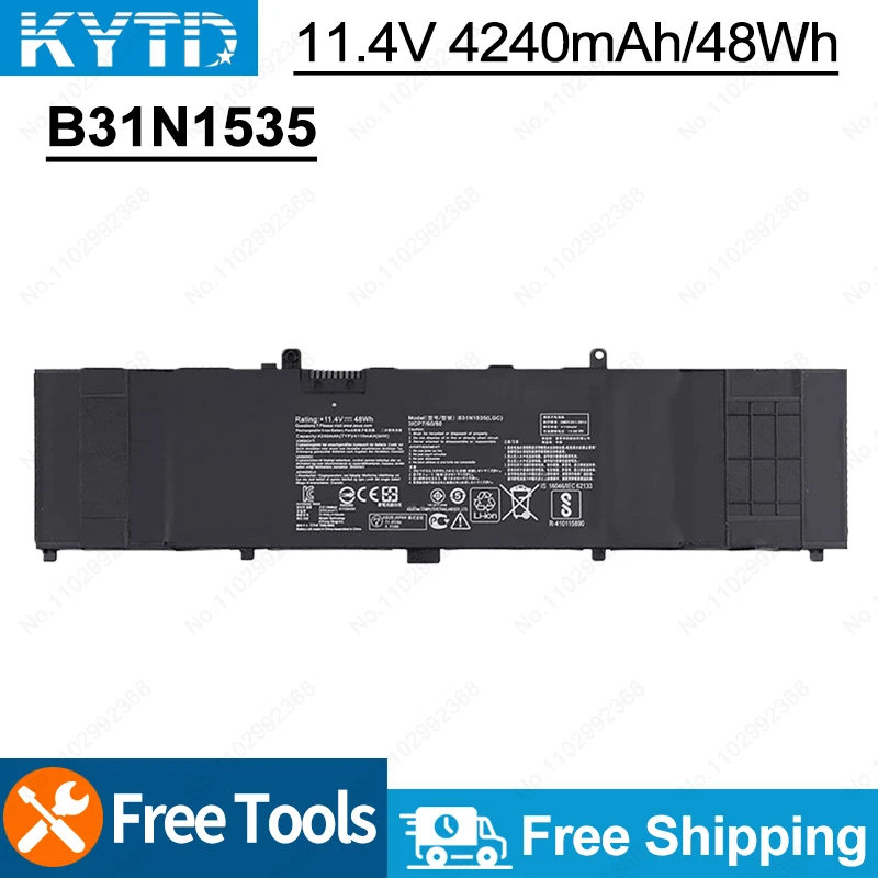 

KYTD B31N1535 Laptop Battery For ASUS ZenBook UX310 UX310UA UX310UQ UX410 UX410U UX410UA UX410UQ U4000U U400UQ RX310U 11.4V 48WH