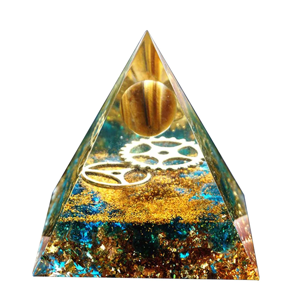 Natural Stone Crystal Orgonite Pyramid for Reiki Chakra Healing
