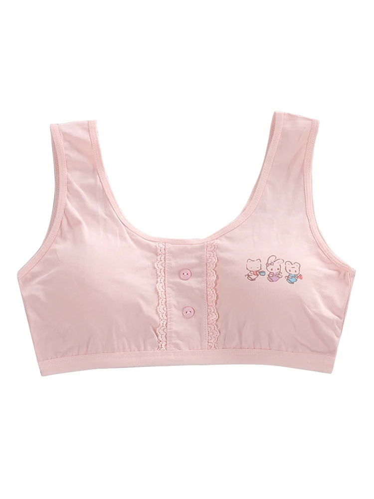 LJMOFA Teen Girl Sports Exquisite Cute Rabbit Bra Kids Top Camisole Underwear Young Puberty Small Training Bra B213 sports bra training bra cotton bra