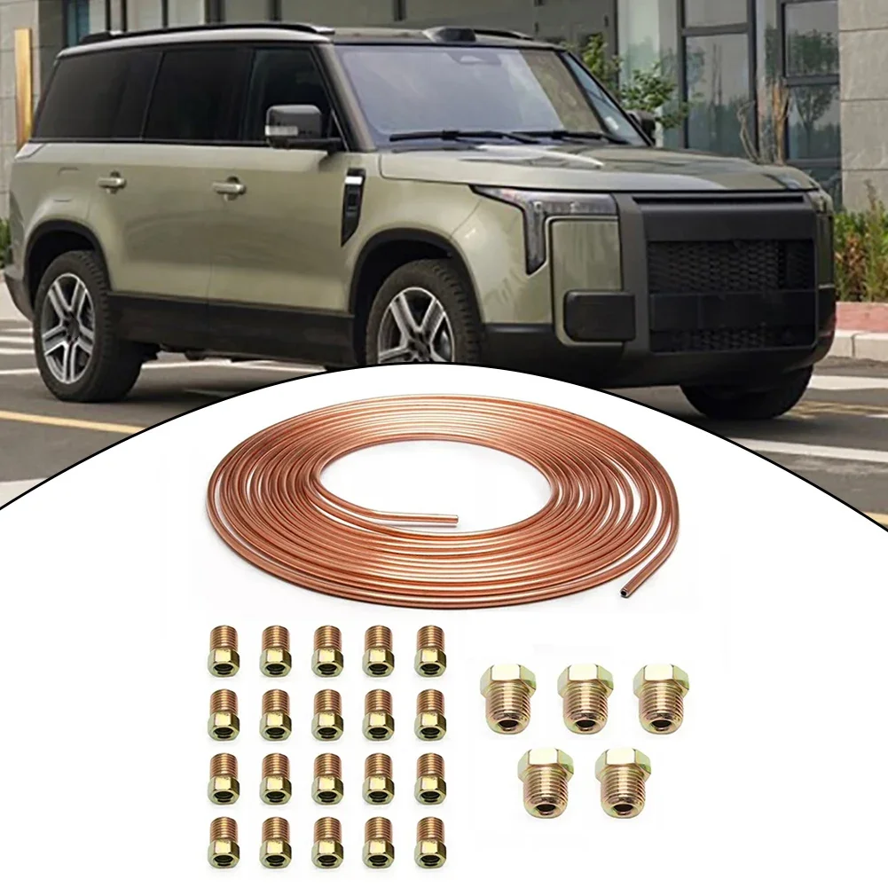3 16 Brake Pipe Brake Line Tubing DIY Projects Automotive Repair Quick Installation Steel Zinc Copper Nickel Wear-Resistant