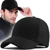2-pack Winter Hat Big Head Size Baseball Cap for Men Thick Wool Fitted Closure Trucker Hat Keep Warm Windproof Solid Color 3