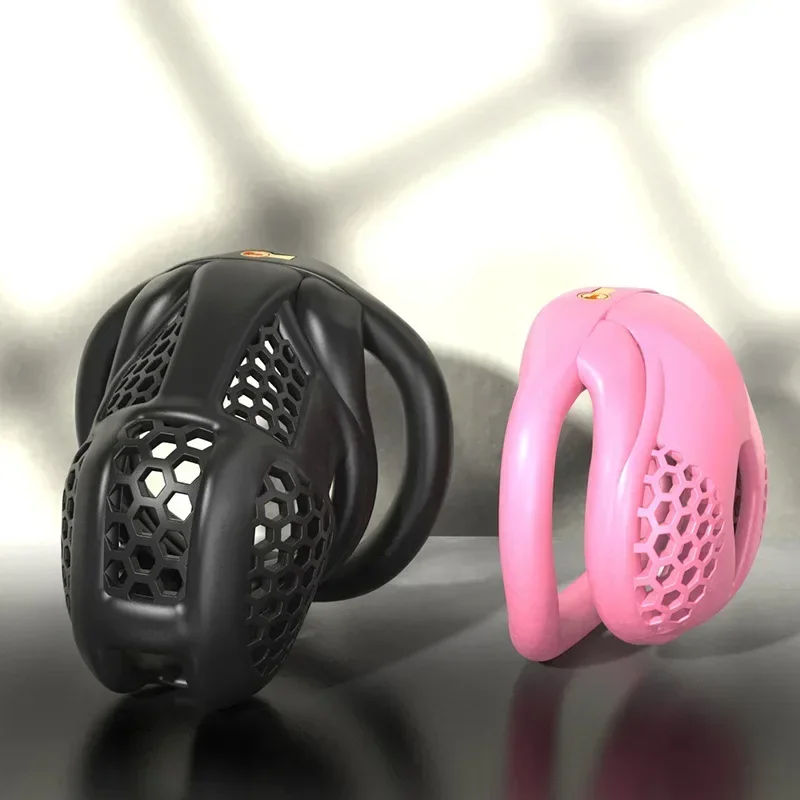 Penis Chastity Cage Chastity Lock Sex Toy Chastity Cage Accessory NEW Male Chastity Device Breathable Cock Cage Mini Lock with 4 Penis Rings Bondage Adult Sex Toy for Men