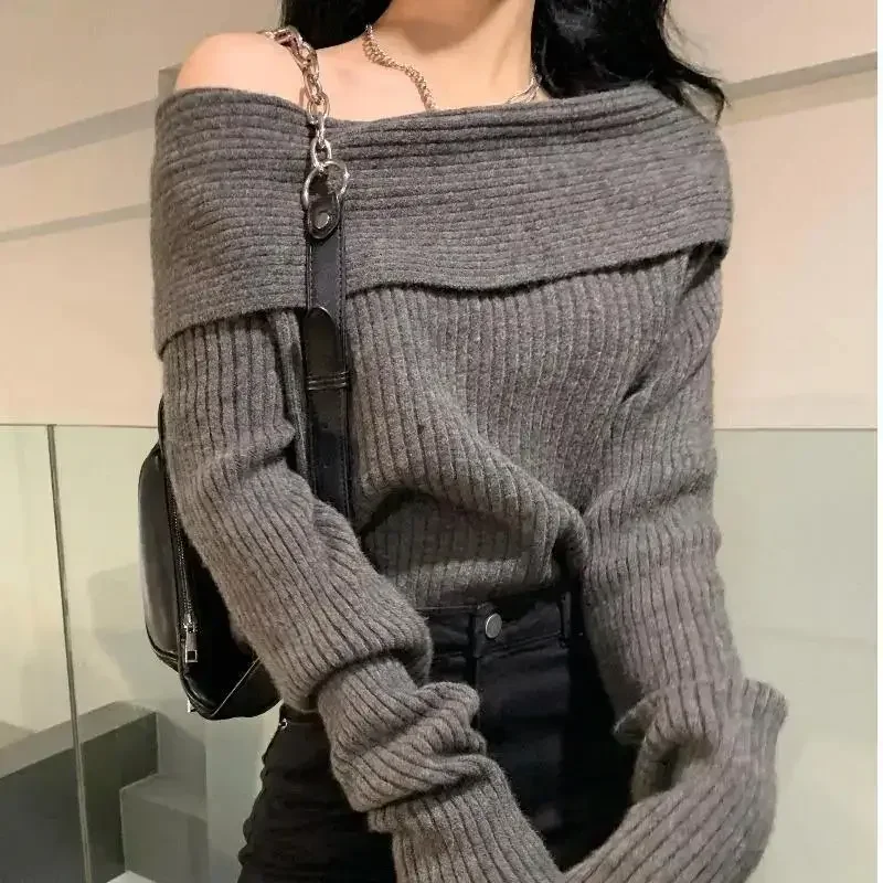 Off Shoulder Knitted Sweater 1