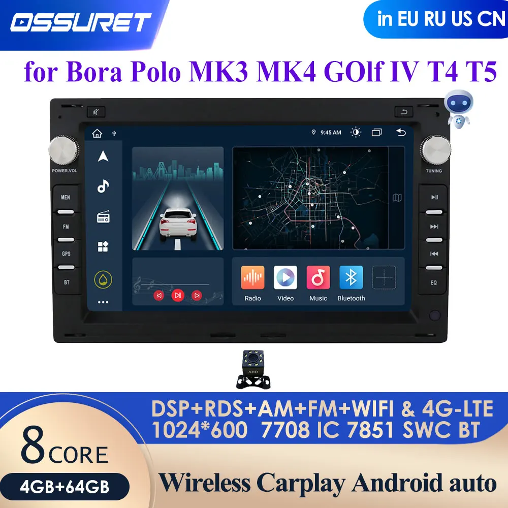 AutoRadio Carplay 2Din Android Car Radio GPS for Bora Polo MK3 MK4 GOlf IV  T4 T5 Multivan Lupo Passat B5 MK5 Sharan Jetta Stereo - AliExpress