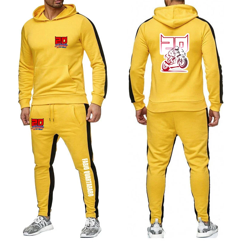 Fabio Quartararo Motorcycle Rider Racing 2023 New Men Print Casual Harajuku Solid Color Hooded Sweatshirt Sweatpants Suit